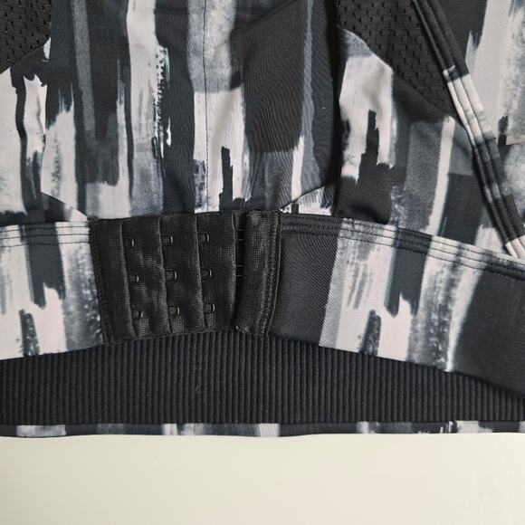 Hyba Black White Gray Sports Bra with Mesh Accents size Medium - Picture 6 of 11